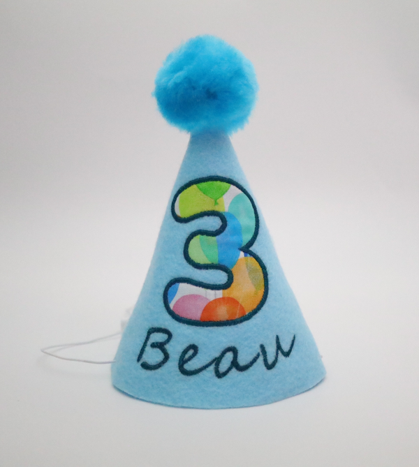 Hand-embroidered birthday hat